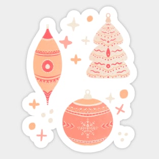 Peach fuzz Christmas ornaments Sticker